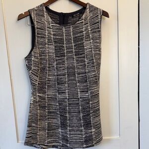NIC+ZOE Black and White Striped Tank Top